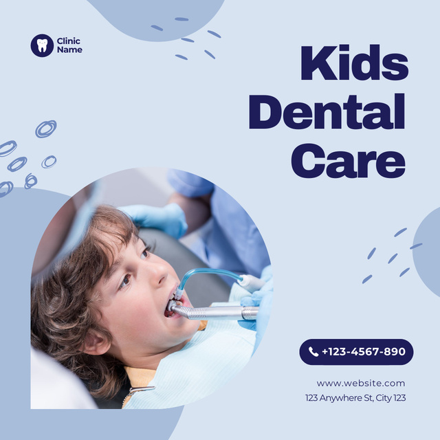 Dental Services for Kids Animated Postデザインテンプレート