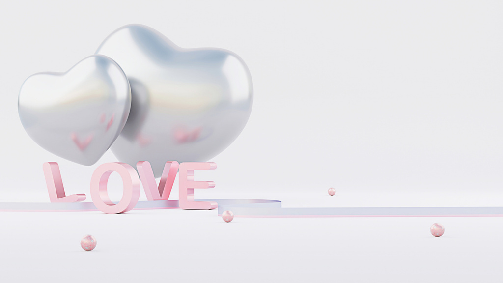 Valentine's Day with Cute Silver Hearts Zoom Background – шаблон для дизайну