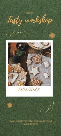Cookies Baking Workshop Announcement Invitation 9.5x21cm Design Template