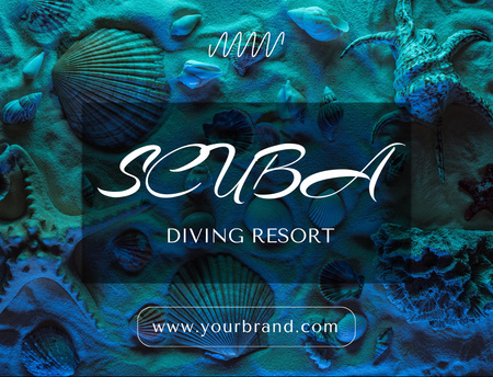 Scuba Diving Resort in Blue Postcard 4.2x5.5in Design Template
