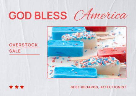 Template di design USA Independence Day Sale Announcement Postcard