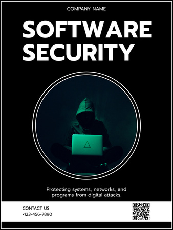 Ontwerpsjabloon van Poster US van Advertentie voor softwarebeveiligingsservices