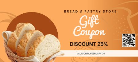 Plain Bread Discount In Pastry Store Coupon 3.75x8.25in Design Template