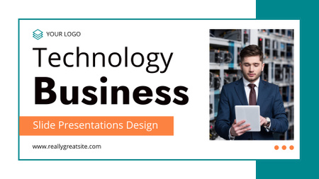 Esittelemme teknologiaa ja visiota yrityksille Presentation Wide Design Template