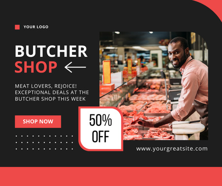 Szablon projektu Sprzedaż na rynku mięsnym Facebook