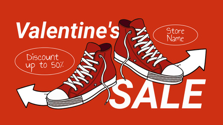 Ontwerpsjabloon van Youtube Thumbnail van Valentine's Day Shoe Sale