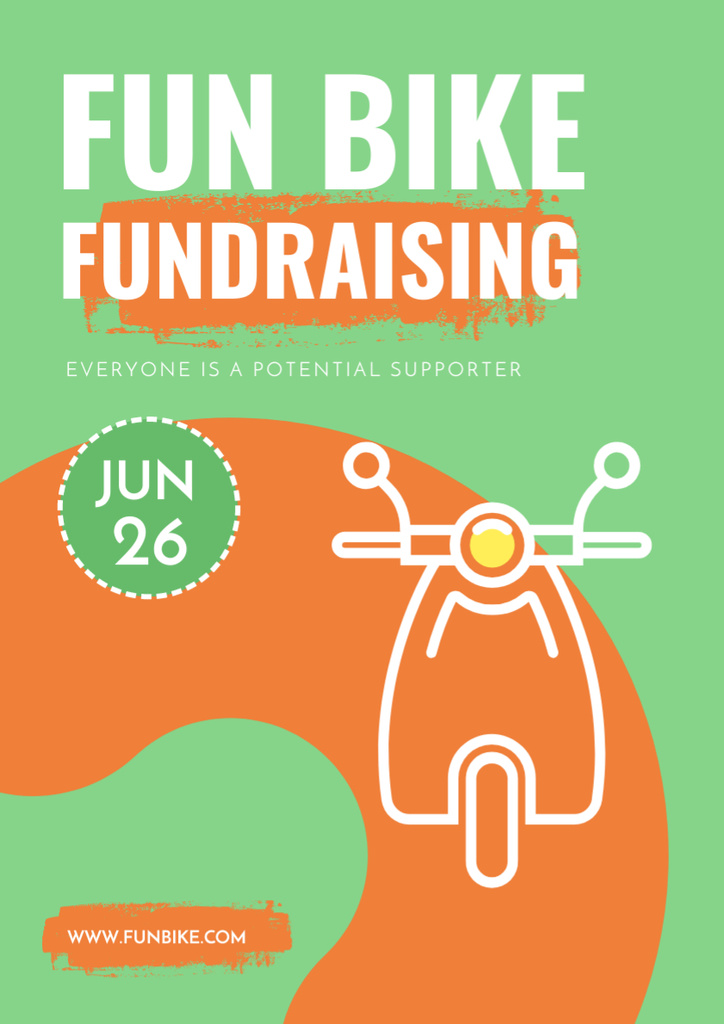 Charity Bike Ride Announcement in Green Poster A3 Πρότυπο σχεδίασης