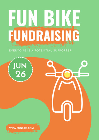 Charity Bike Ride Announcement Poster A3 Πρότυπο σχεδίασης