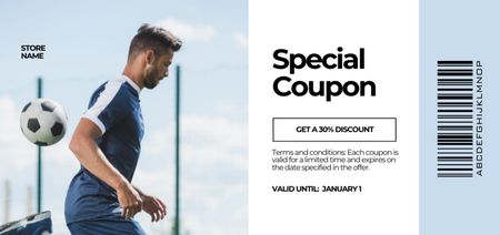 Special Offer for Football Equipment Coupon Din Large Design Template