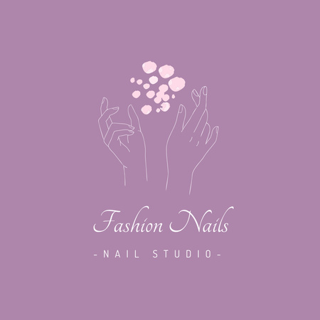 Fashion Manicure Services Offering Logo 1080x1080px Modelo de Design
