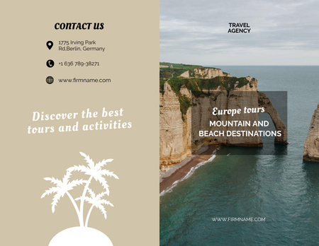 Travel Tour Offer with beautiful Hill Brochure 8.5x11in Bi-fold Design Template