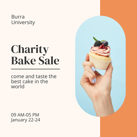 Designvorlage Wohltätigkeitsverkauf einer leckeren Bäckerei für Instagram