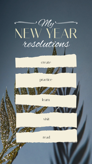 New Year's Festive Resolutions Instagram Story Πρότυπο σχεδίασης