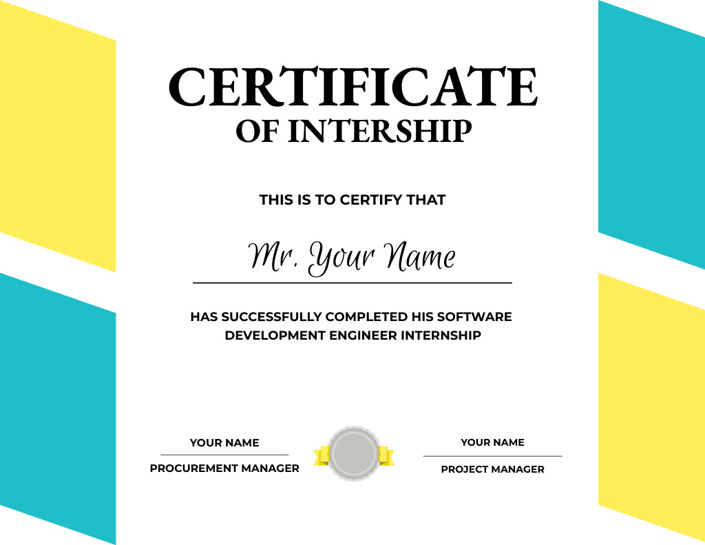 Plantilla de diseño de Award for Software Development Internship Completion Certificate 