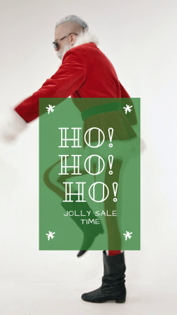 Platilla de diseño Christmas Sale Announcement with Dancing Santa Claus Instagram Video Story