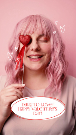 Happy Valentine`s Day Cheers In Pink TikTok Video Design Template