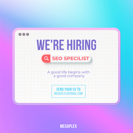 Ontwerpsjabloon van Instagram van Company Looking for SEO Specialist