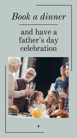Book a Dinner for Father`s Day Instagram Story Design Template