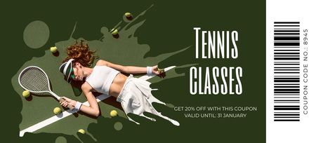 Designvorlage Tennis Classes Promotion für Coupon 3.75x8.25in