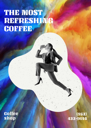 Funny Cafe Ad Poster Design Template