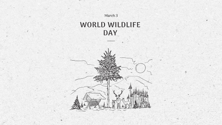 Wildlife Day Announcement FB event cover tervezősablon