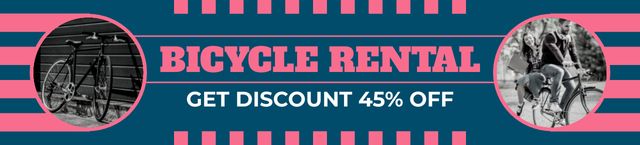 Szablon projektu Discount on Bike Loan Services on Blue and Purple Ebay Store Billboard