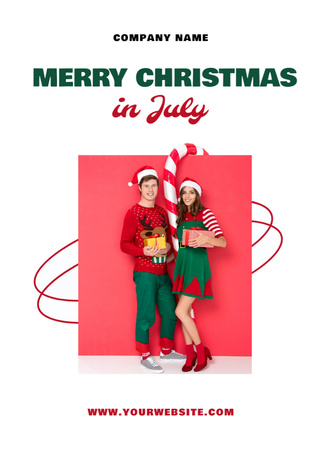 Plantilla de diseño de  Celebrating Christmas in July Flayer 