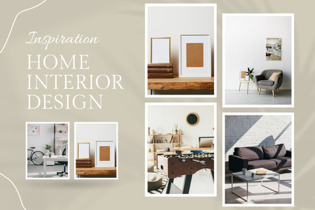 Home Interior Design Inspiration Grey Mood Board Design Template