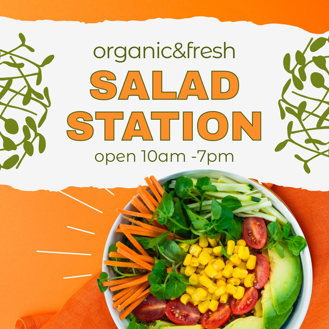 Organic and Fresh Salad Offer Instagram Design Template