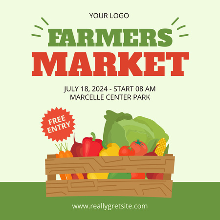 Free Entry to a Farmers' Market Instagram Design Template
