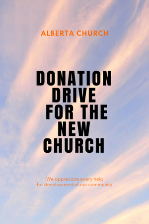 Announcement about Donation for New Church Flyer 4x6in Šablona návrhu