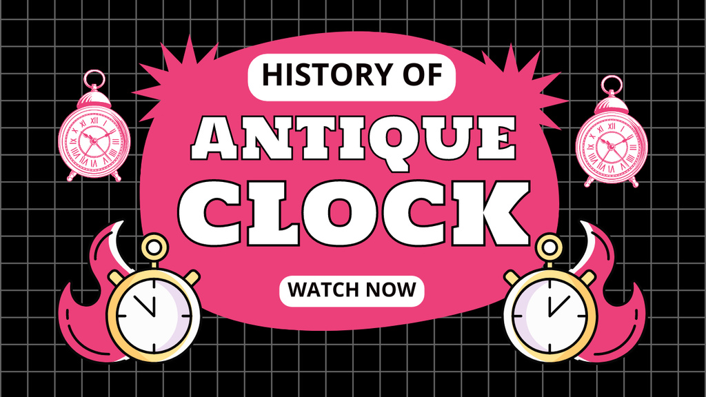 History of Antique Clocks Youtube Thumbnail – шаблон для дизайну