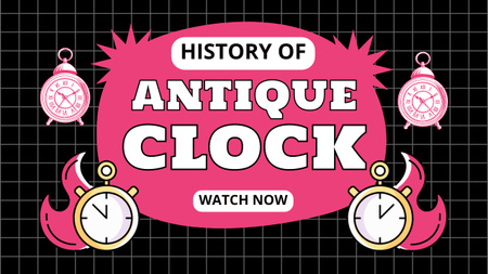 History of Antique Clocks Youtube Thumbnail Design Template