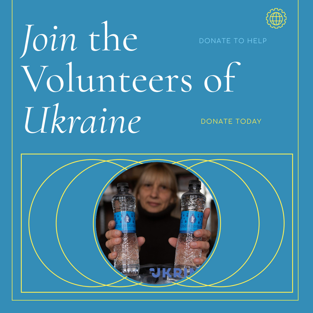 Offer to Join Volunteers of Ukraine Instagram Design Template