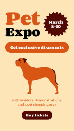 Exclusive Discounts on Puppies at Pet Expo Instagram Story Design Template