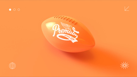 Illustration of Rugby Ball Zoom Backgroundデザインテンプレート