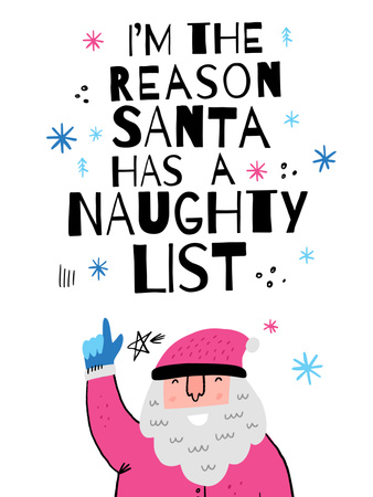 Ontwerpsjabloon van Poster US van Illustratie van schattige lachende kerstman