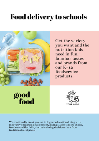 School Food Ad Flyer A7 Tasarım Şablonu