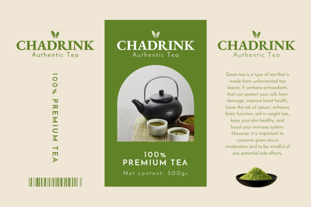 Eredeti zöld tea Label tervezősablon