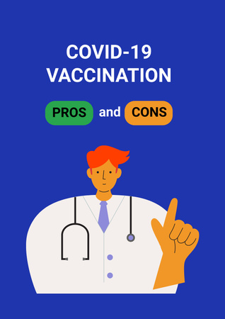 Virus Vaccination Announcement with Girl on Diagram Poster tervezősablon