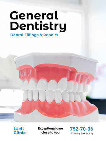 Plantilla de diseño de Dentistry Services Offer Poster 36x48in 