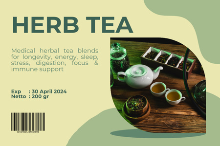 Modèle de visuel Medicinal Herbal Tea - Label