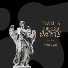 Travel Agency Services Offer with Antique Statue