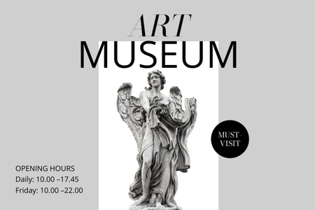 Designvorlage Einladung zum Kunstmuseum für Label