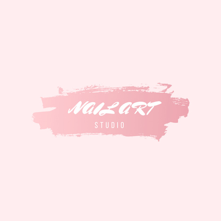 Plantilla de diseño de Servicios de uñas mimos ofrecidos en rosa Logo 