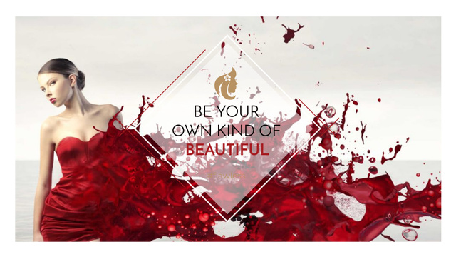 Plantilla de diseño de Beauty quote with Young attractive Woman FB event cover 
