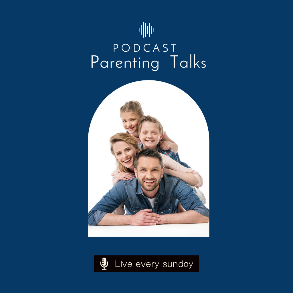 Ontwerpsjabloon van Podcast Cover van Don't Miss the Helpful Live Episode for Parents on Sunday