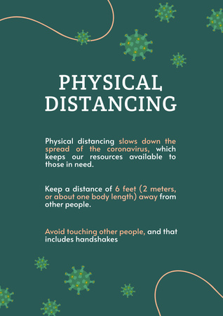 Ontwerpsjabloon van Poster van Motivatie van fysieke afstand tijdens pandemie