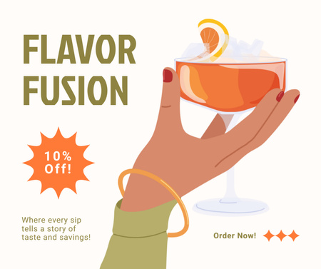Discount on Cocotails with Vivid Flavors Facebook Design Template