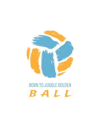 Illustration of Volleyball Ball T-Shirt Design Template